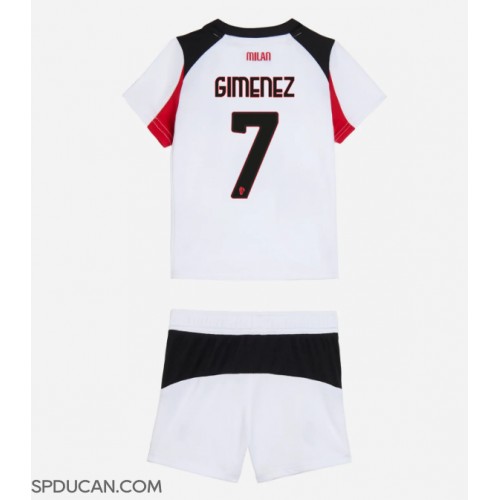 Dječji Nogometni Dres AC Milan Santiago Gimenez #7 Gostujuci 2025-26 Kratak Rukav (+ Kratke hlače)